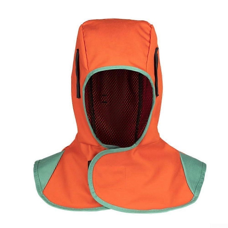Welding Head Cover with Comfortable Airflow Design for Hot Weather, Orange, Lightweight, Breathable Fabric