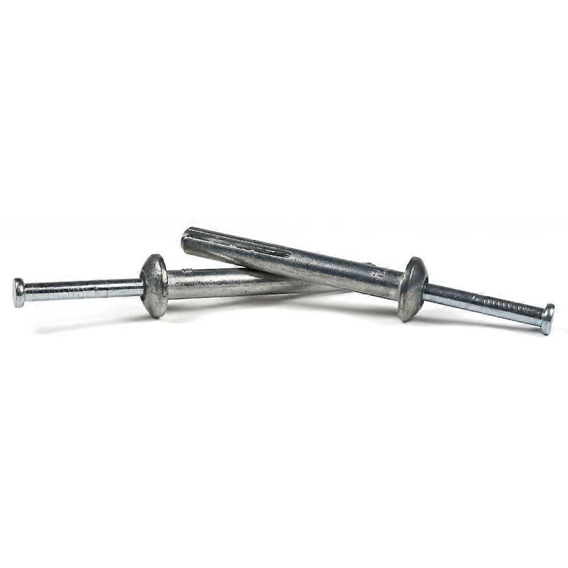 1/4" x 1 1/4" Hammer Drive Anchors with Mushroom Head, Zamac Alloy Body, Stainless Steel Nail, 100 Pack