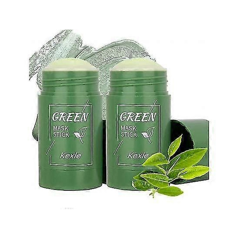 2 Pcs Green Tea Mask Stick Blackhead Remover Deep Cleansing Smearing Clay Moisturizes Oil Control Purifying Clay Mask Stick