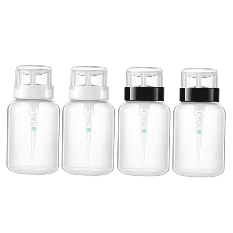 200ml Nail Polish Remover Dispenser Bottles - 2 Sets of 4 Empty Squeeze Bottles with Lockable Cap for Liquid Storage