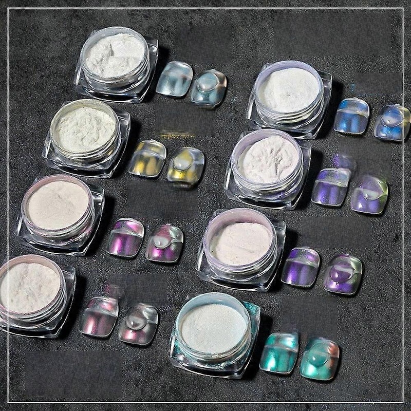 UltraFine Aurora Nail Glitter Powder Sparkle Ice Transparent Polish Iridescent Nail Powder Multi Mirror Effect Glitter Dust