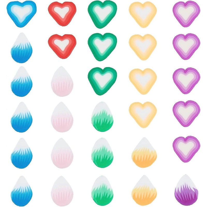 1 Box 2000Pcs 10 Styles Heart Flower Polymer Clay Slices Petal Clay Cabochons Flatback Tiny for Jewelry Making Handmade Fashion 3D Nail Art Assorted D