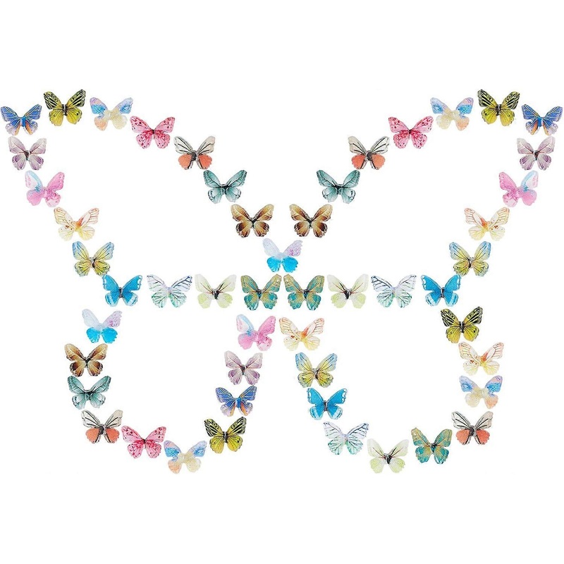 1 Box Butterfly Resin Charms Colorful 3D Mini Butterfly Cabochons Tiny Flatback Charms for Women Brooch Nails Art Jewelry Making Crafts Phone Decor St