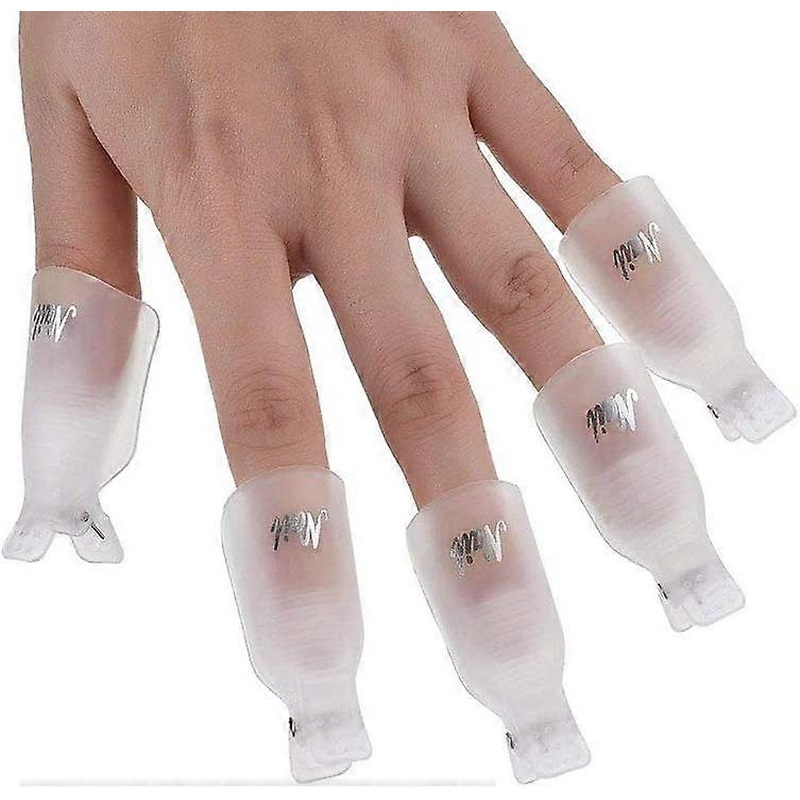 10PCS Nail Polish Disassembly Fixture Set, Nail Clamping Sleeve Tool for Easy Gel Polish Removal