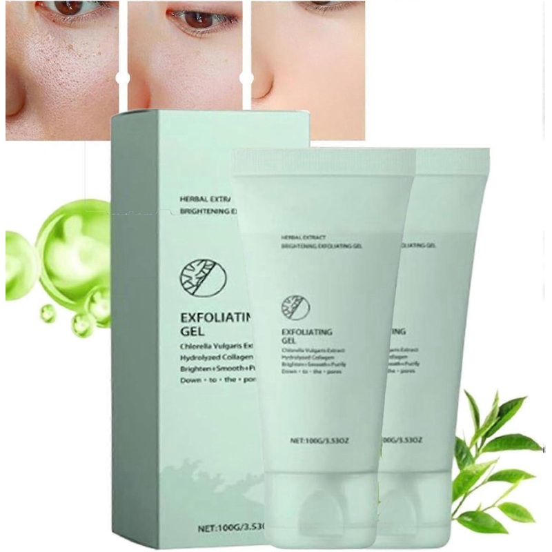 2pcs herbal extract brightening exfoliating gel, herbal extract exfoliating gel, exfoliating gel deep cleansing, exfoliating cleansing gel