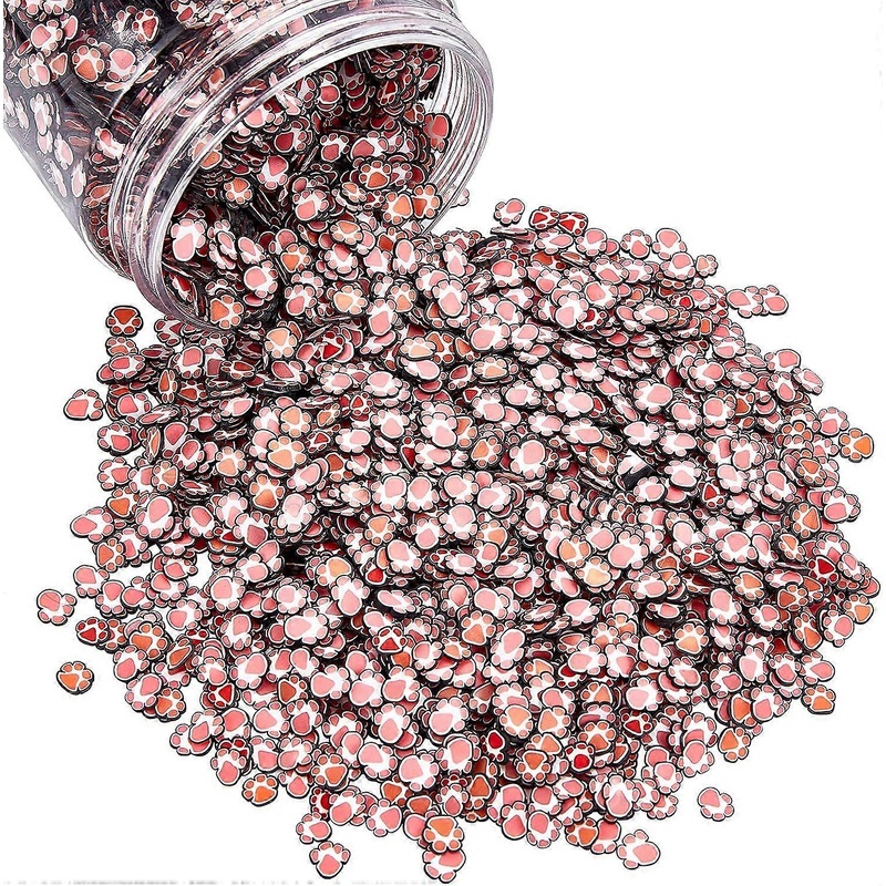 1 Box Porcelain Cabochons Handmade Paw Print Flat Cabochons Slices DIY Nail Art Slime Making Kit Decoration Arts Crafts