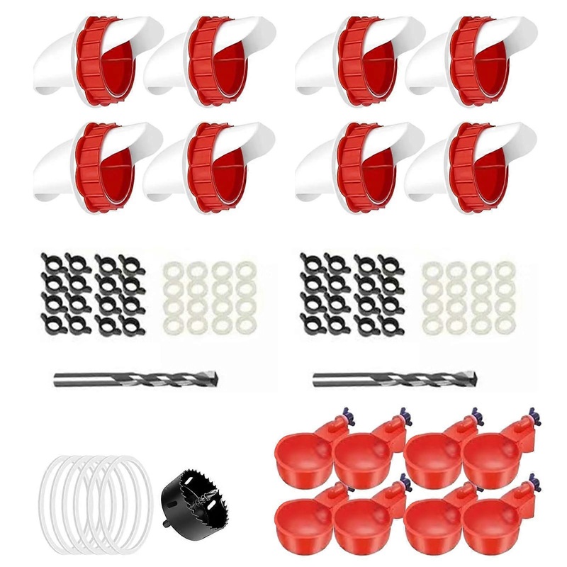 Automatic Chicken Nourishing And Wuerer Kit, 8 Piece Set, No Waste, Waste Resistant