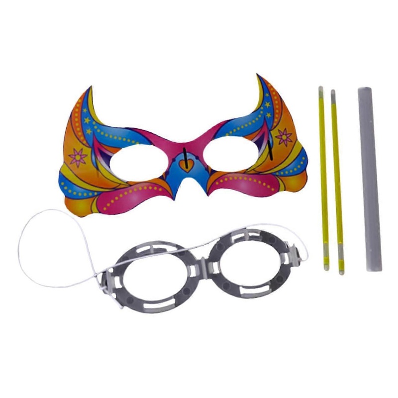 2 Satz Bhnenglhmaske Party-Leuchtbrille mit Neon-Effekten fr Nachtveranstaltungen, Dekorative Augenmaske, Maskenzubehr