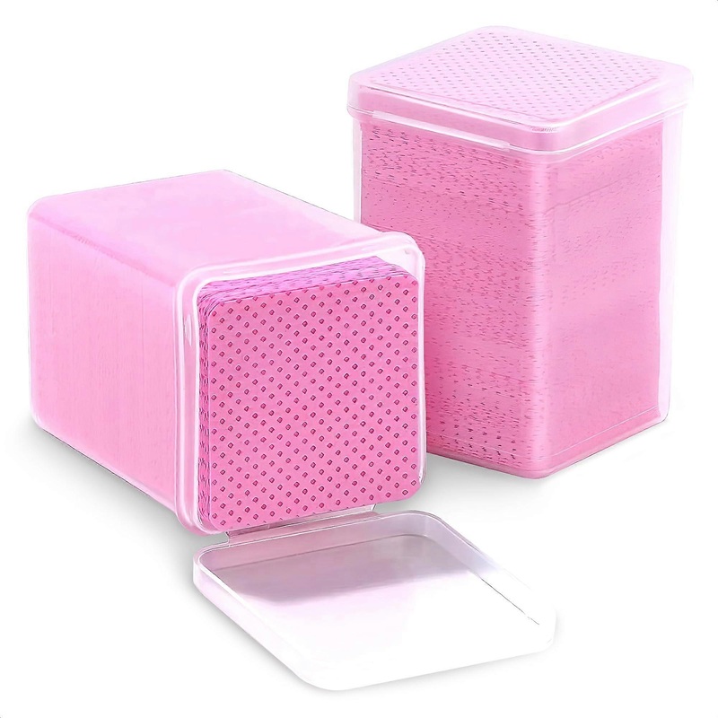 Pink Lint Free Nail Wipes - 400 Count Gel Polish Removal Pads for Nails and Eyelashes, Soft and Absorbent