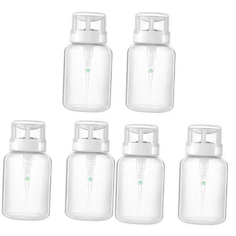 Nail Polish Remover Dispenser 6Pack Travel Lockable Pump Bottles, Portable Hand Pump