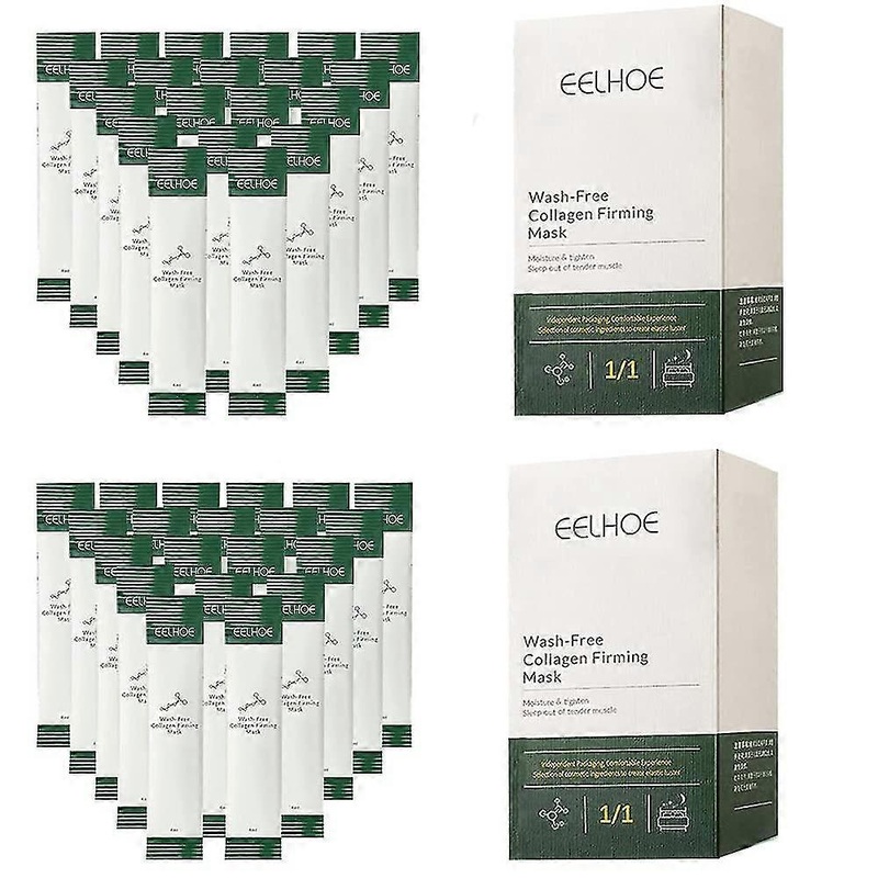 40 Packs Collagen Firming Mask Skin Care, Wash-free Sleeping Facial Mask, Essential Lifting Firming Anti Aging Moisturizing Face Care Gel Cream, Porta