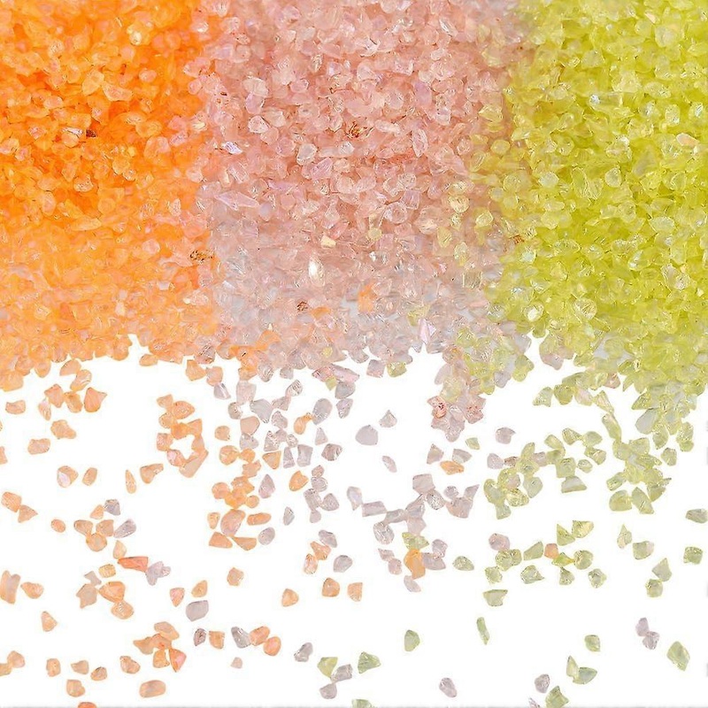 1 Box 300g 3 Colors Crushed Glass Bulk Broken Glass Pieces Resin Art Irregular Crystal Chips Small Chips Chunky Flakes Sequins for Nail Arts DIY Vase