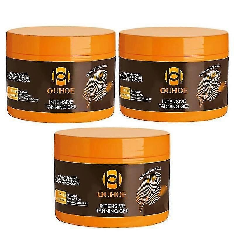 3pcs Soft Brown Tanning Gel Carrot Oil Tan Cream Fr Intensive Outdoor Sun Tanning Gel