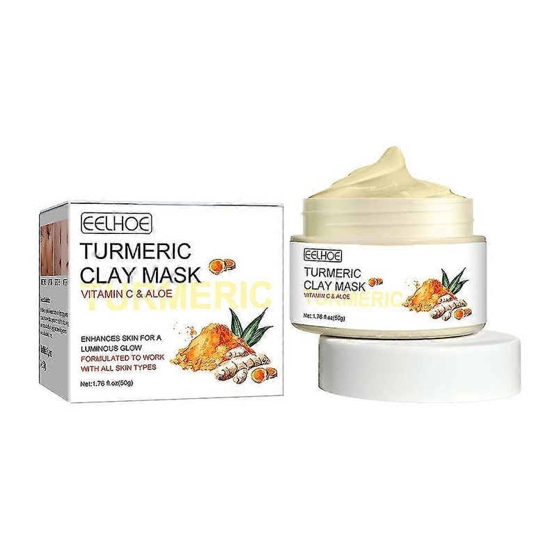 1/2pcsTurmeric Clay Mask Vitamin C Aloe Mask, Deep Cleansing Clearing Acne Moisturizing Pore Refinement