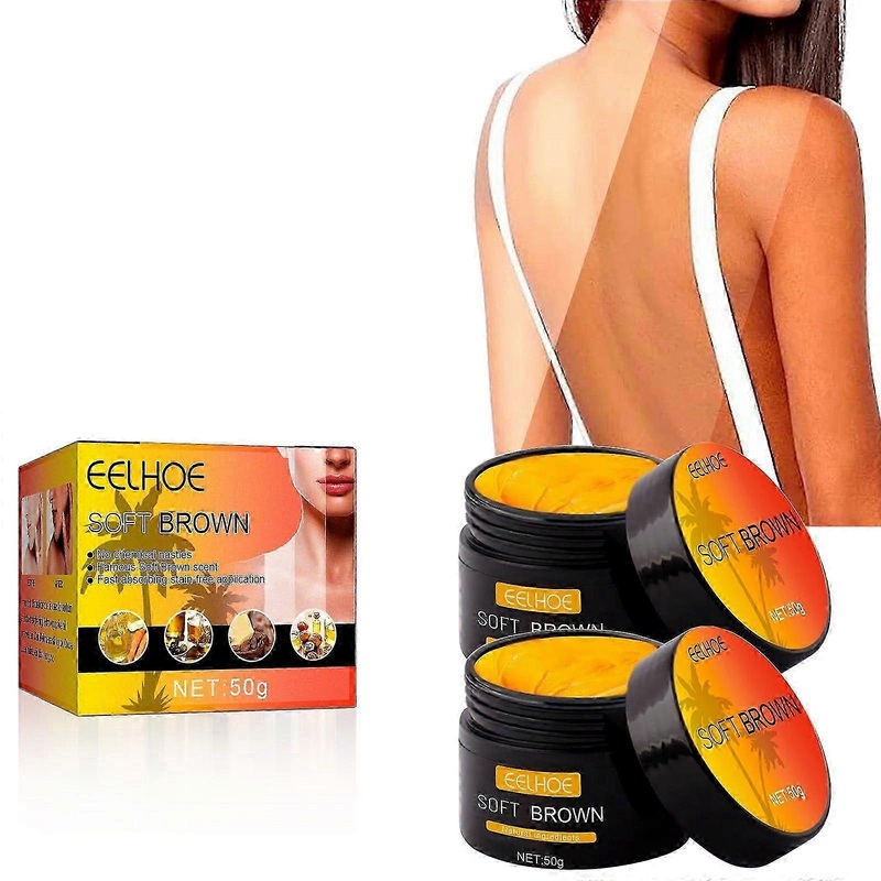2pcs Eelhoe Tanning Gel, Intensive Soft Brown Tanning Accelerator Cream, Intensive Tanning Gel For Outdoor Sun, Achieve Natural Tan Skin,Dark Tanning