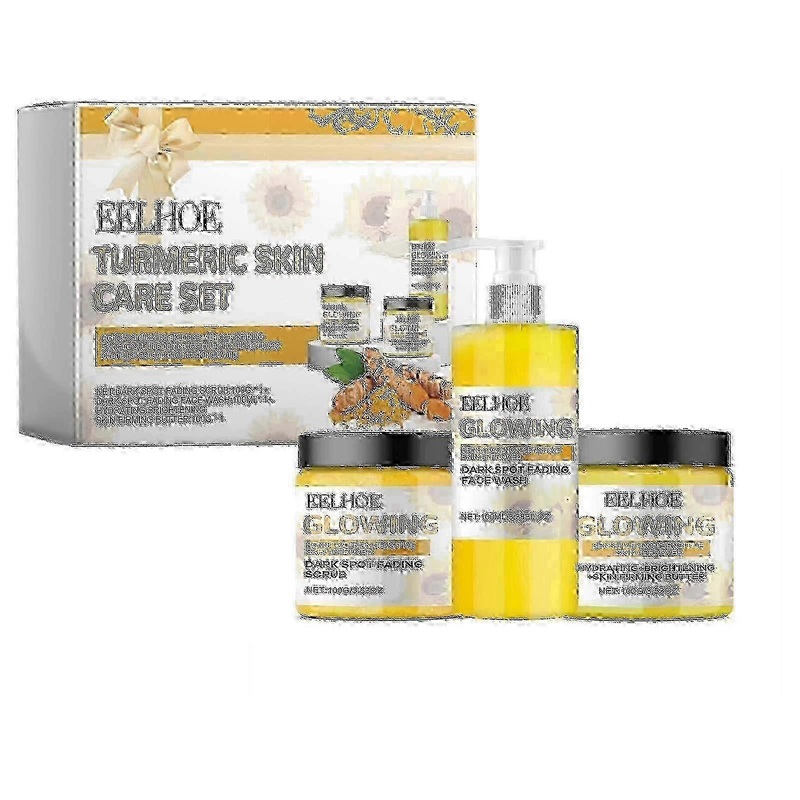 Eelhoe Turmeric Skin Care Set: Hydrating, Moisturizing, Cleansing with Oil Control for Fading Wrinkles & Nourishing. Complete Facial Cleanse
