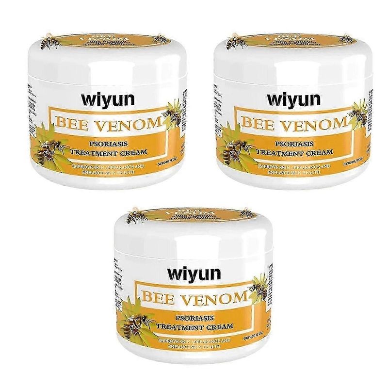 3pcs WIYUN Bee Venom Psoriasis Cream Relieves Skin Redness Anti-Itching Cream Suitable for All Skin