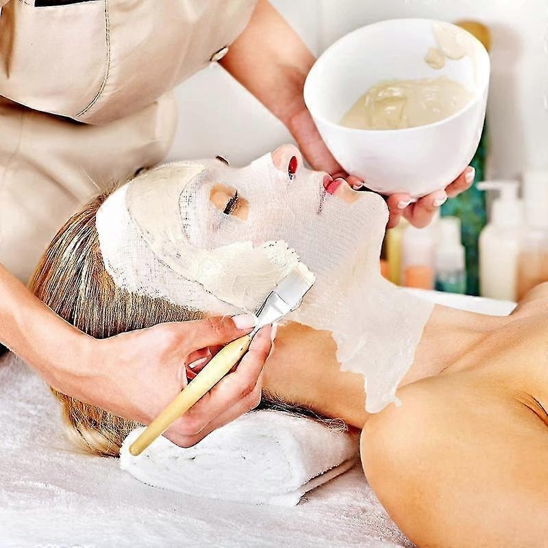 100 Pieces Gauze Mask Large Precut Gauze Face Masks Soft High Frequency Gauze Face Pads White Net Face Gauze Mask Natural Spa Gauze Facial Mask Skin