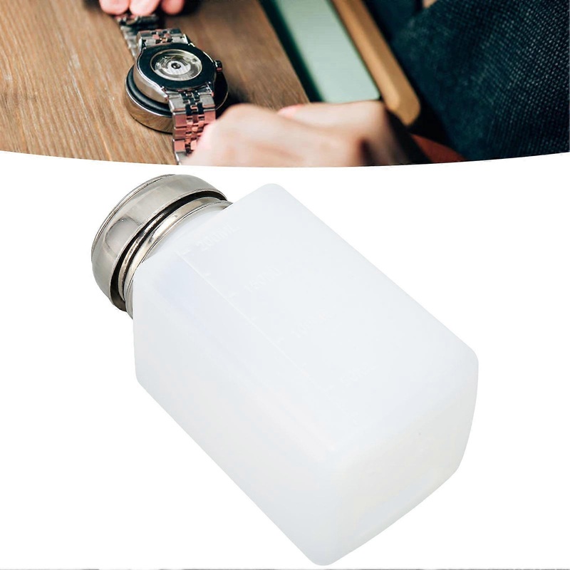 Push Down Empty Pump Dispenser Lockable Liquid Pumping Bottle for Nail Polish Makeup Remover 200ml