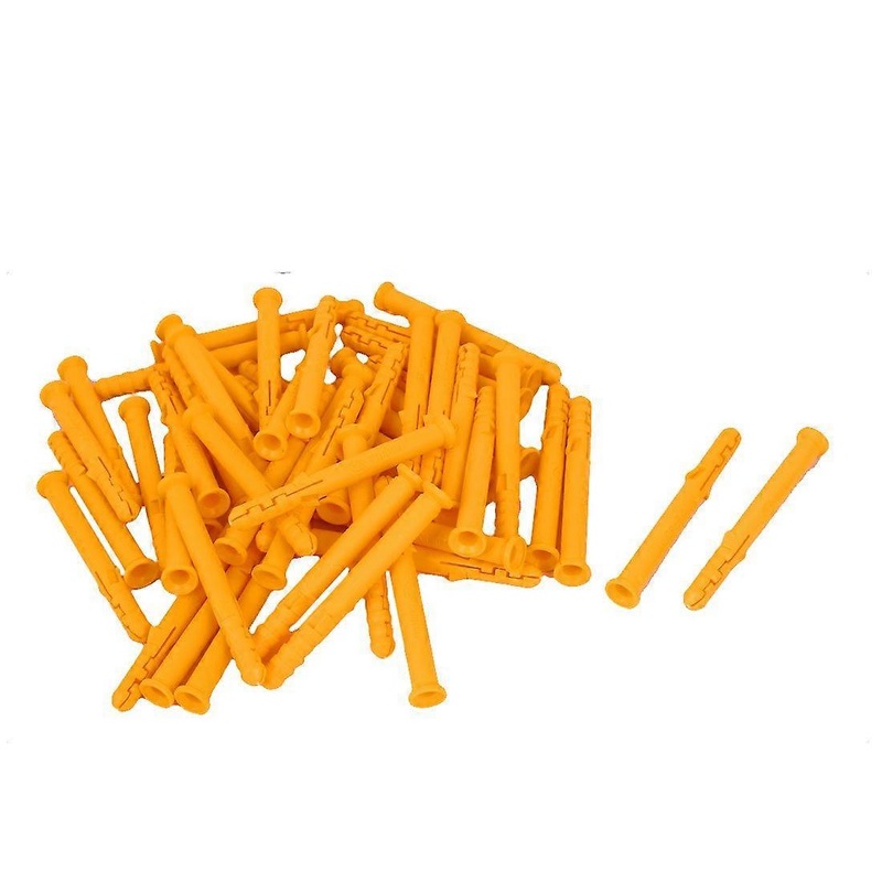 Lag Screws 8mm Diameter 80mm Long Plastic Expansion Nails Yellow 50 Pack