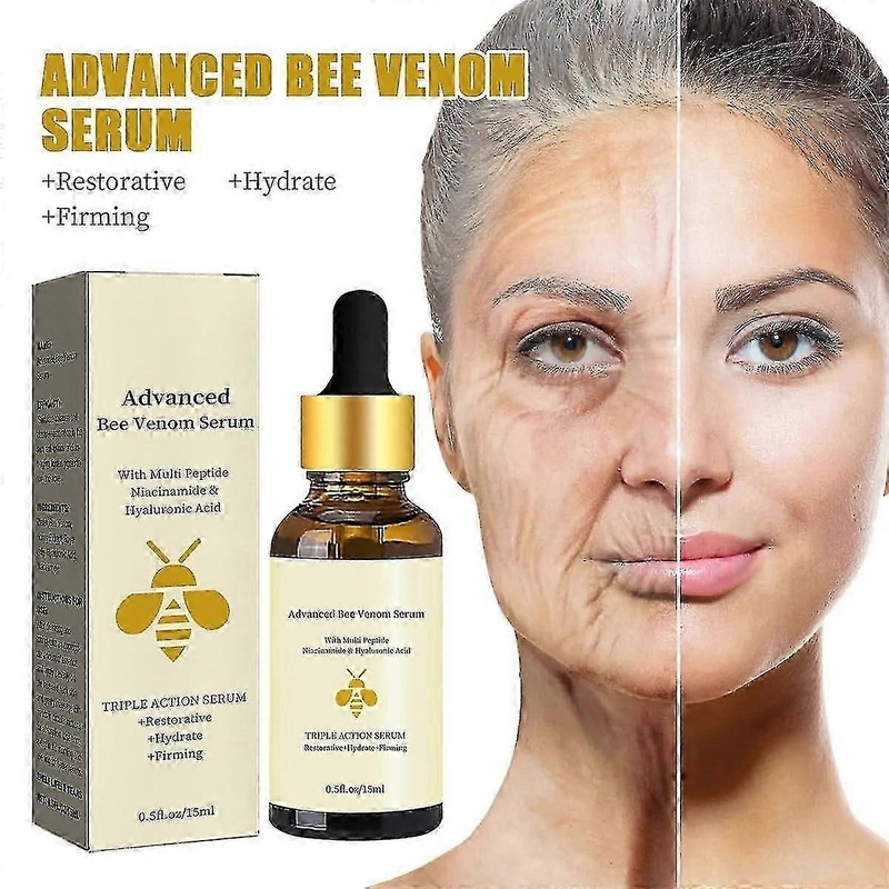 3PCS Advanced Bee Venom Serum For Face, Skin Plumping Anti-aging Facial Serum, Bee Venom Firming Essence Reduce Fine Lines
