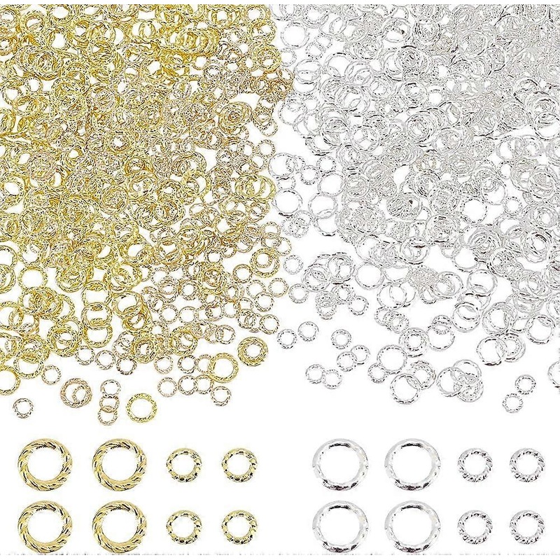 1000pcs Closed Jump Rings 4.5mm 3mm Metal Ring Cabochons Jewelry Making Rings Round Nail Art Cabochons for DIY Earring Necklace Bracelet Jewelry Makin