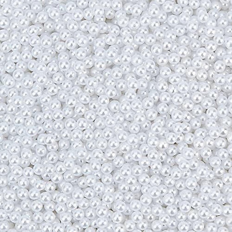 10000pcs 2mm Bright White Pearl Beads No Hole Loose Acrylic Pearl Beads Resin Filling Material Pearl Beads for Resin Crafting Nail Art Makeup Jewelry